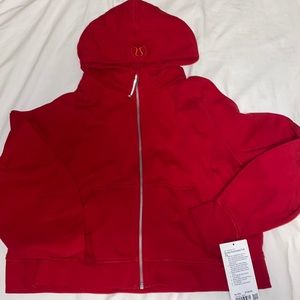 RARE DARK RED LULULEMON SCUBA OVERSIZED FULL ZIP NWT